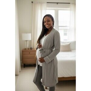 Pea In A Pod Grey Wrapped Robe Sleep Maternity Size L